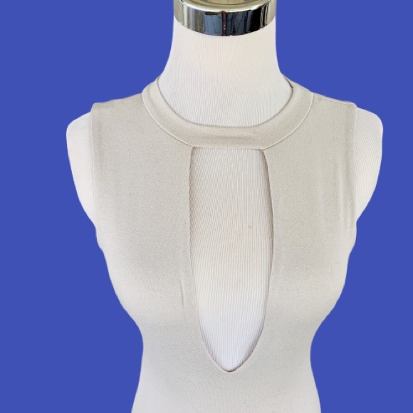 Cefian Cream Bodycon Sleeveless Mini Dress Small - Picture 4 of 7